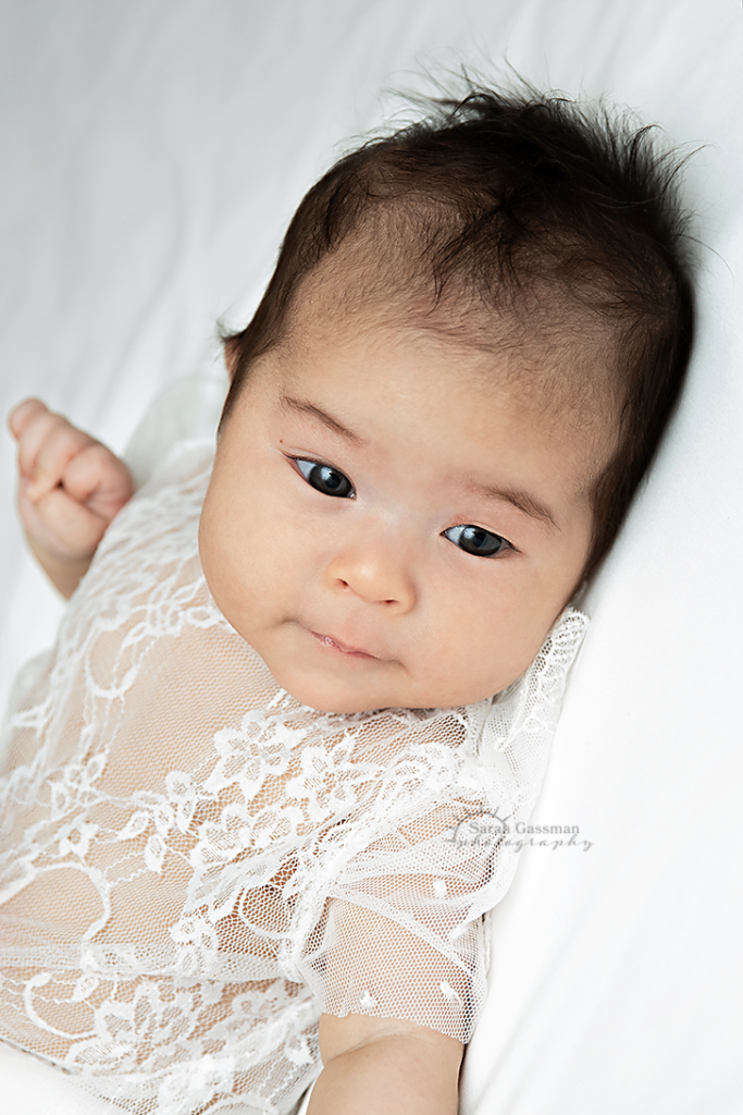 Baby Girl Newborn Photo White Lace Katy Texas