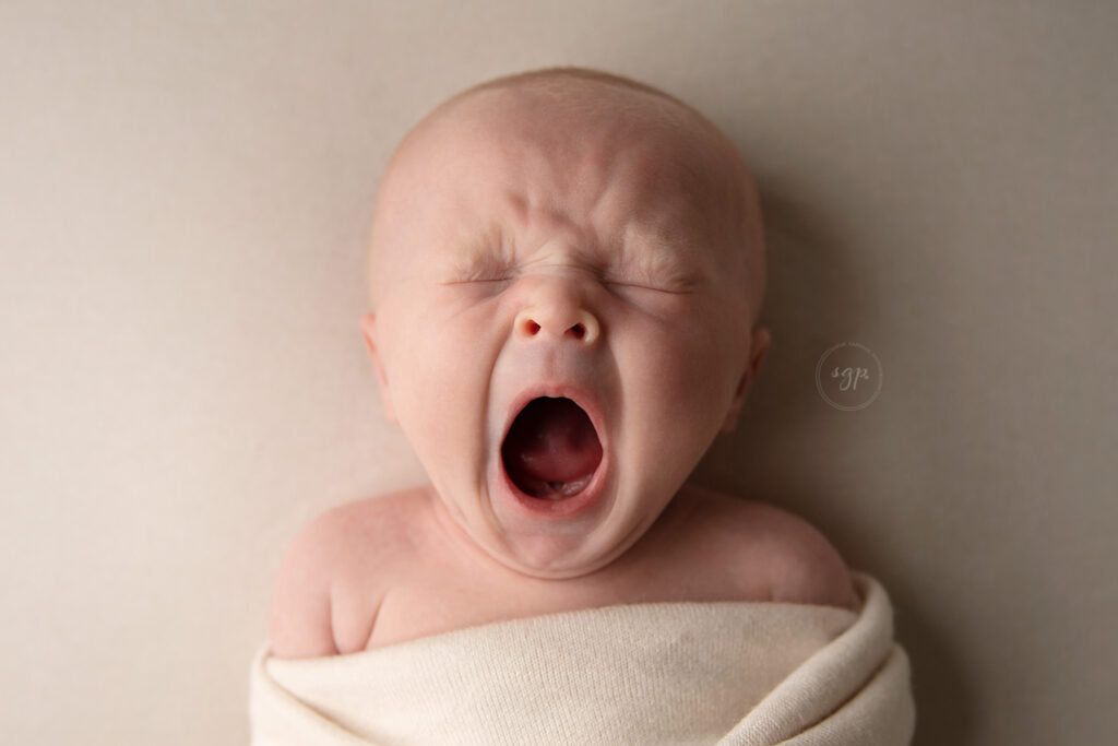 baby yawn at Houston Memorial area in-home photo session