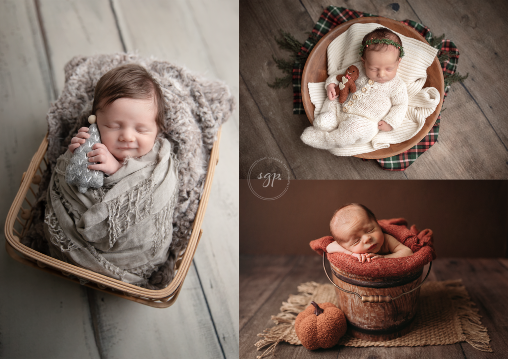 collage of baby photos from different seasons