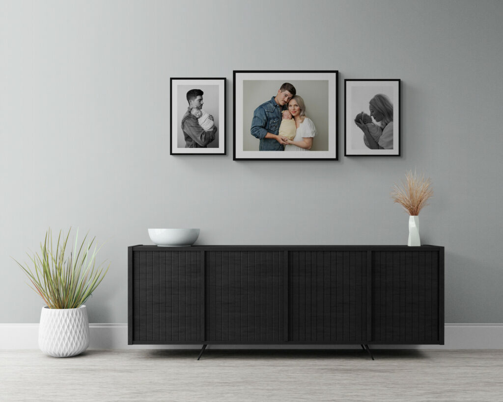 living room showcasing professional prints hanging on wall for home decoration