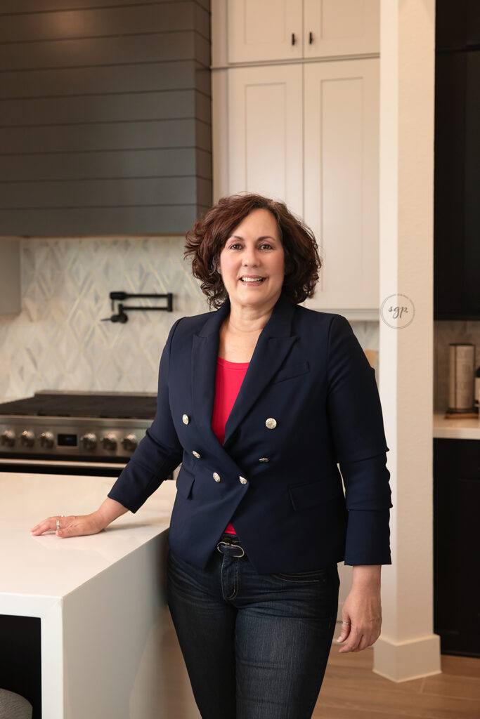 Houston Realtor Headshot in model home kitchen